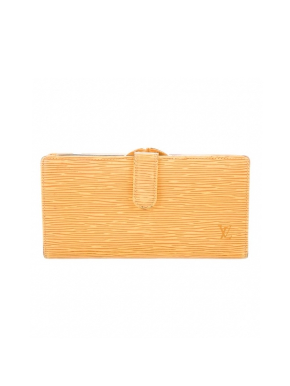 Authentic Louis Vuitton LV Vintage Yellow Epi Leather  Kisslock Long Wallet